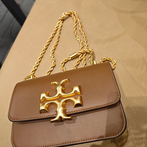 Tory Burch Brown Shoulder Bag with Gold Accents, tags in box dust bag Authentic - Picture 3 of 5